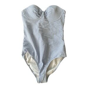 JCREW Seersucker One Piece Swimsuit